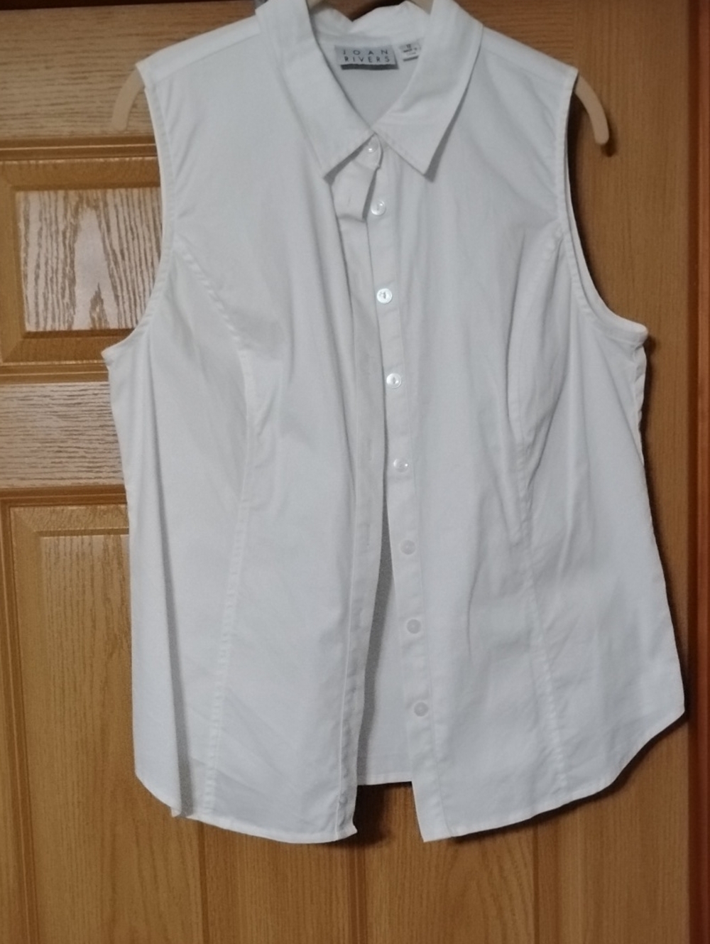 Joan Rivers Sleeveless Button-Up Shirt Sz 12